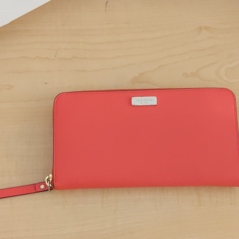Coral Kate Spade Spencer Zip Around Wallet